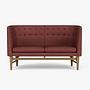 Mayor AJ6 Sofa Samt Walnussholz Blau 4