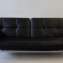 Vintage Pascal Mourgue Smala Sofa und Hocker Schwarz 1