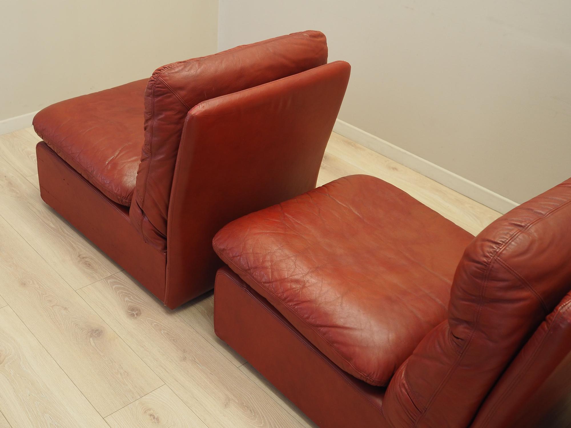 Modulares Sofa Leder Braun 1960er Jahre 5