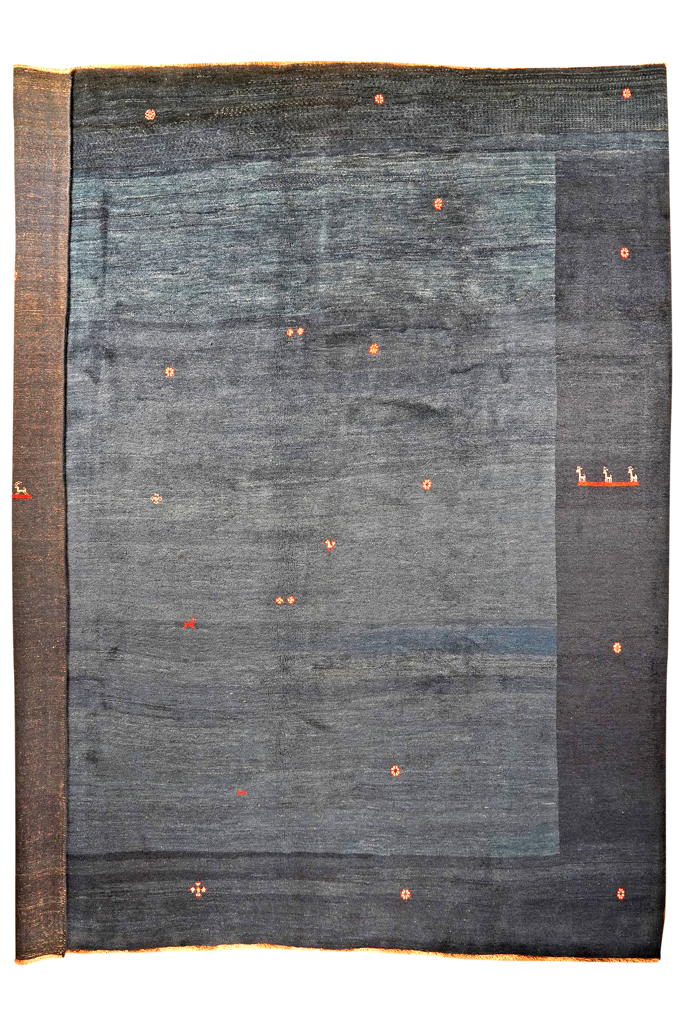 Gabbeh Teppich Wolle Blau 0