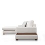 Modernes Sofa Récamiere Links Creme mit Tisch 4