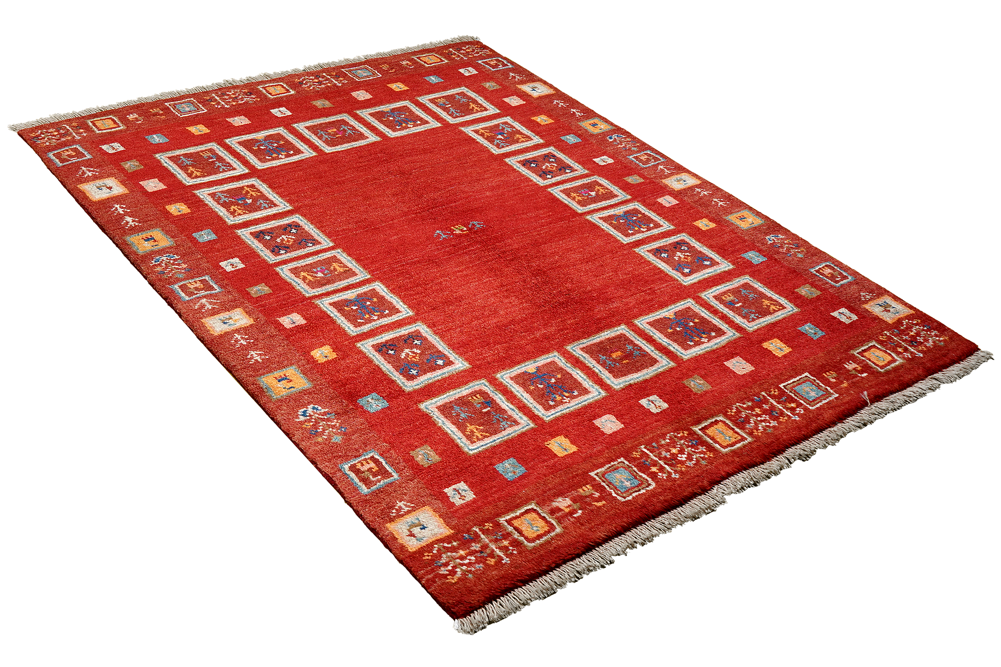 Rizbaf Gabbeh-Teppich Wolle Rot 2