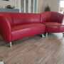 Sofa Pupilla mit Longchair aus pigmentiertem Leder Rot 8