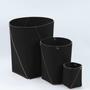 Papierkorb XL 100% Recyceltes Leder Schwarz 4