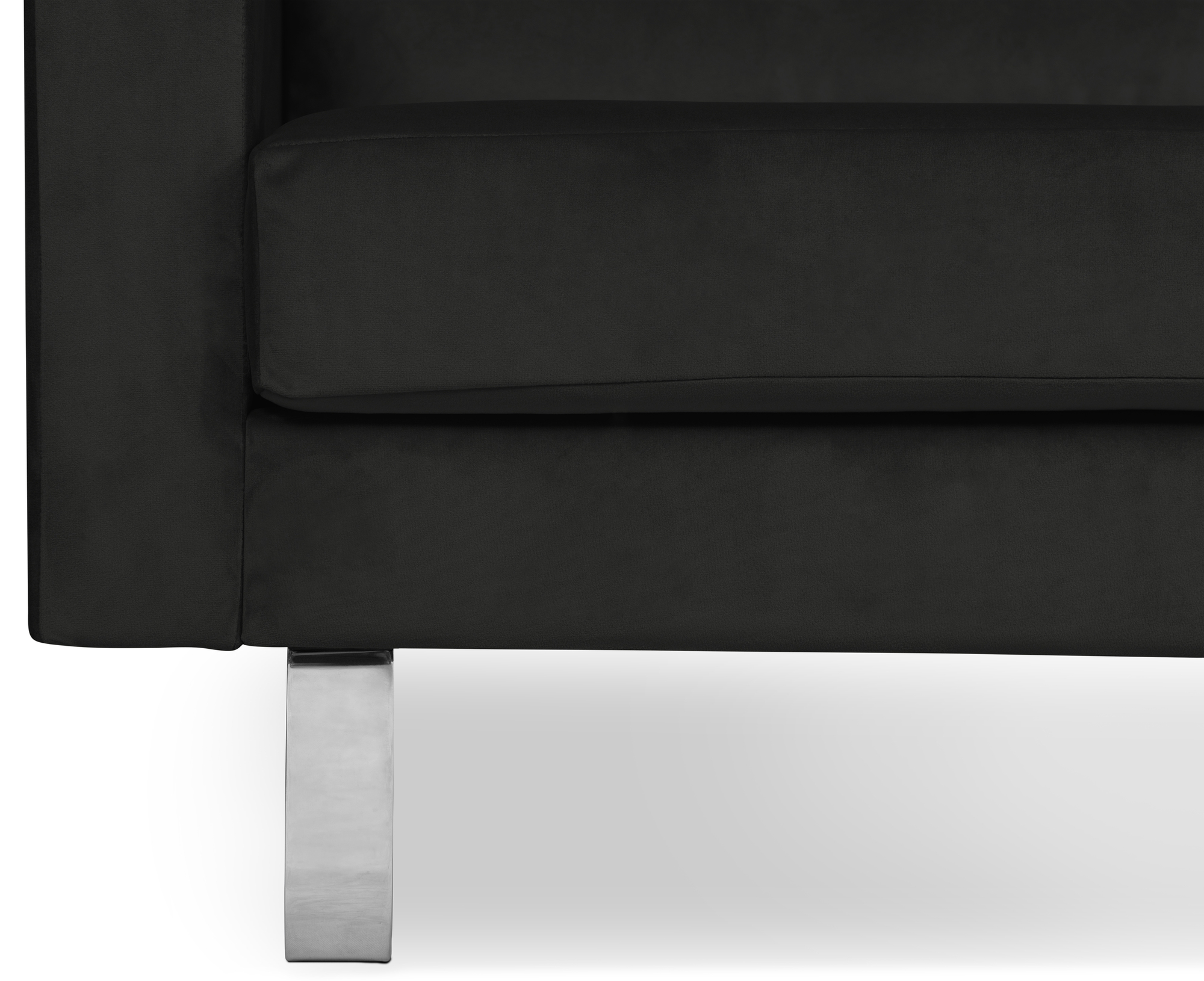 Portobello Sofa 3-Sitzer Samt Metall Schwarz 4