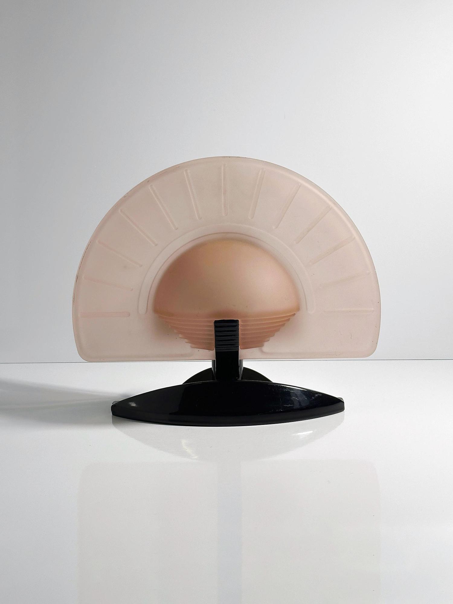 Lampada da tavolo vintage Art Déco in vetro anni '80 0