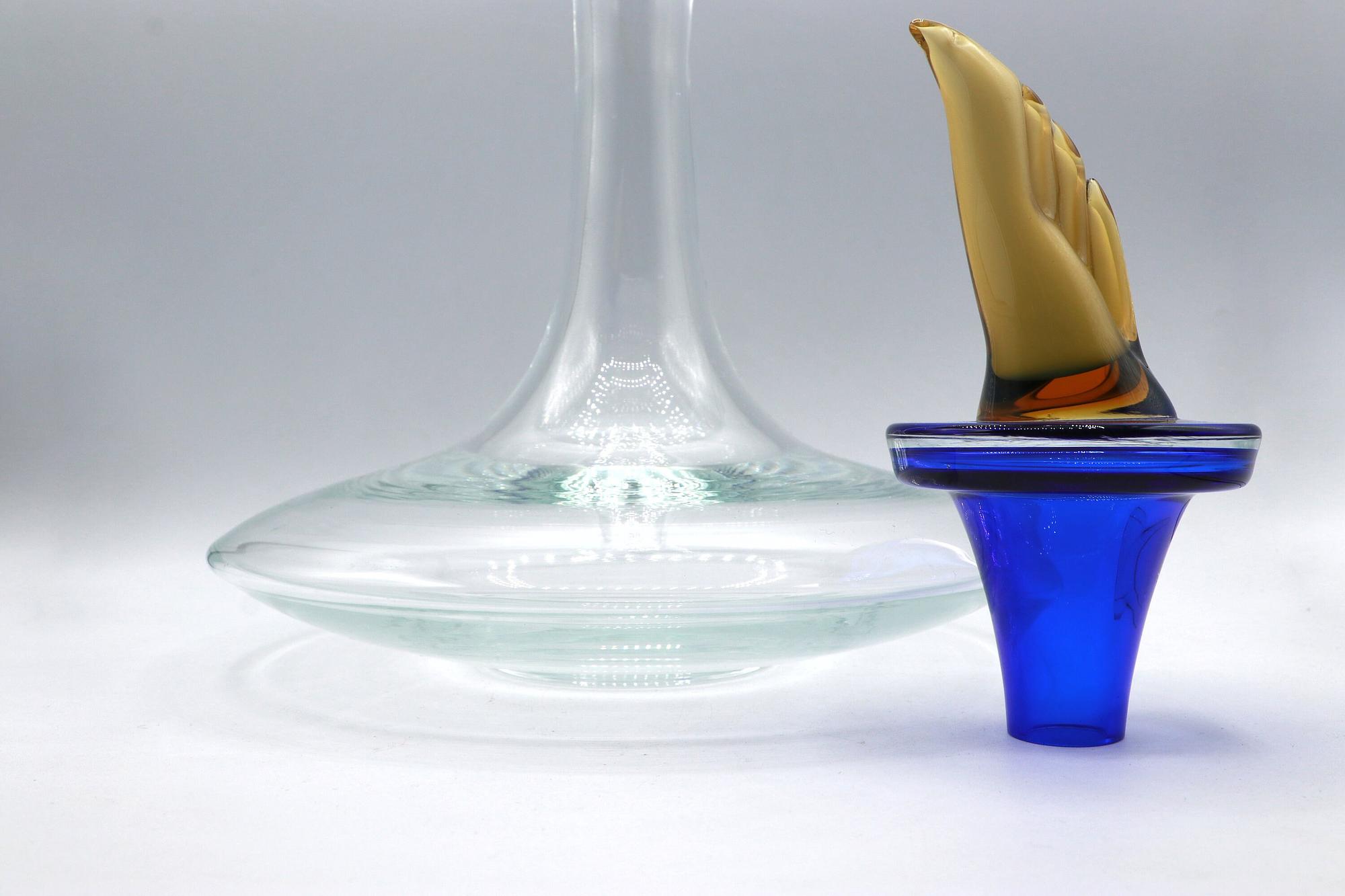 Vintage Postmodern Weinkaraffe Glas 5