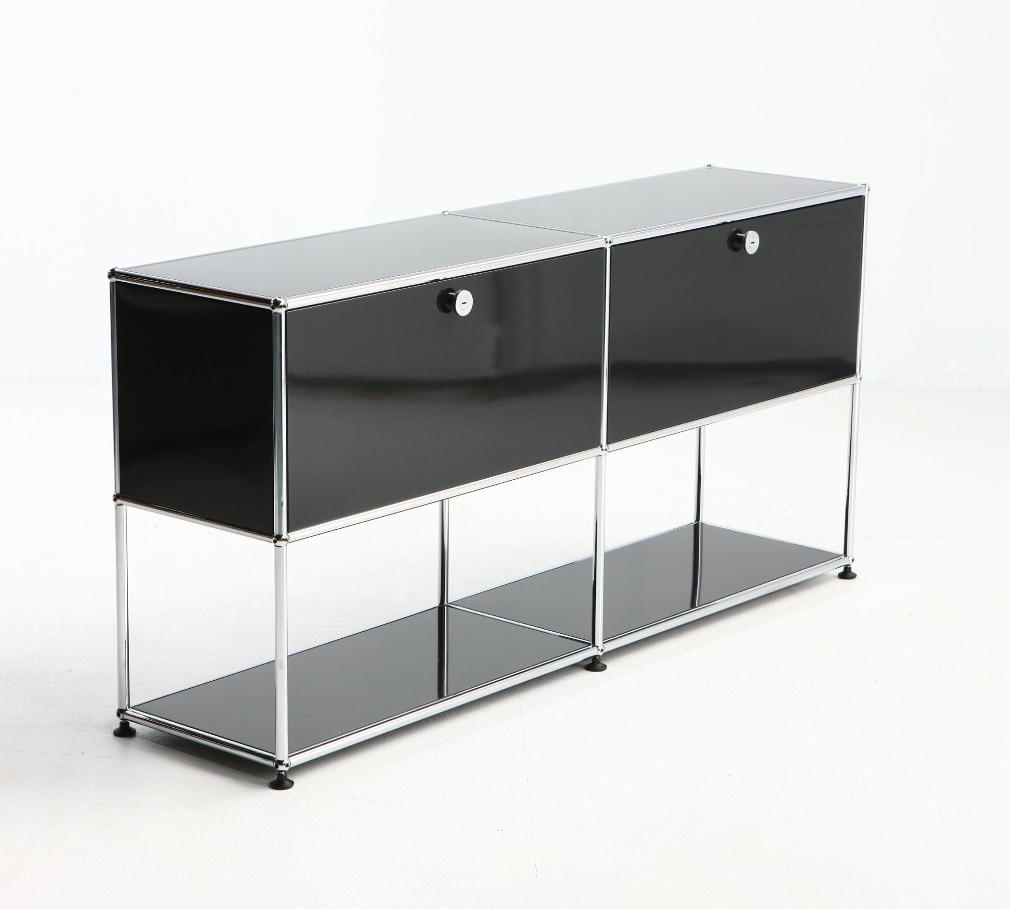 Sideboard 2x1 Mit 2 Klapptüren Graphitschwarz 3