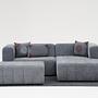 Beyza Sofa Récamiere Rechts mit Hocker Grau 1