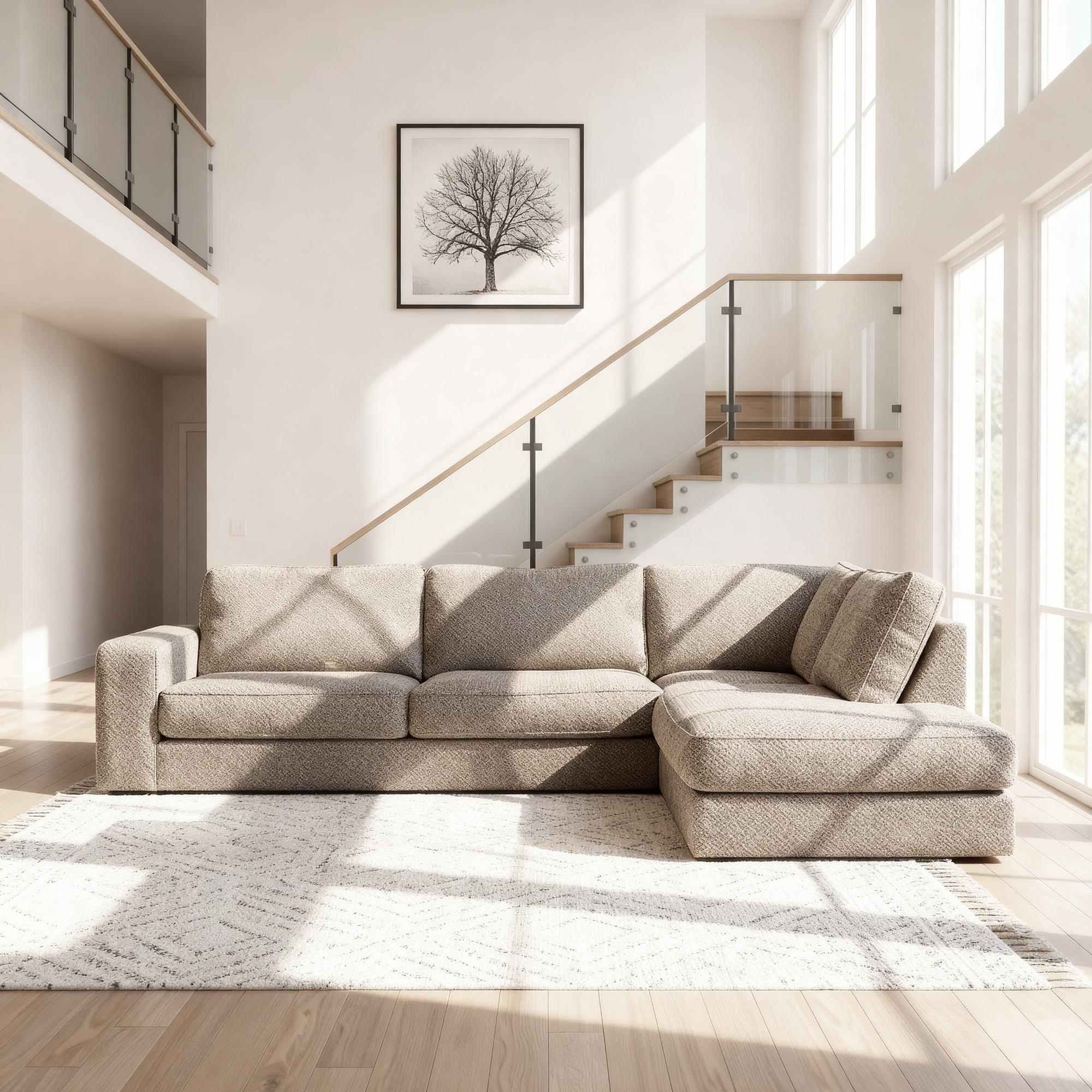 Corner Sofa Easton Right 3-Seater Beige 3