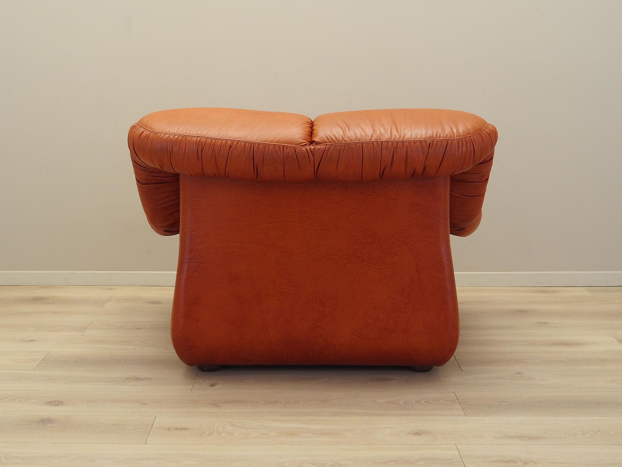 Sessel Leder Braun 1970er Jahre 5