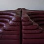 4x Vintage Ubald Klug Terrazza Sofaelement Leder Burgundrot 8