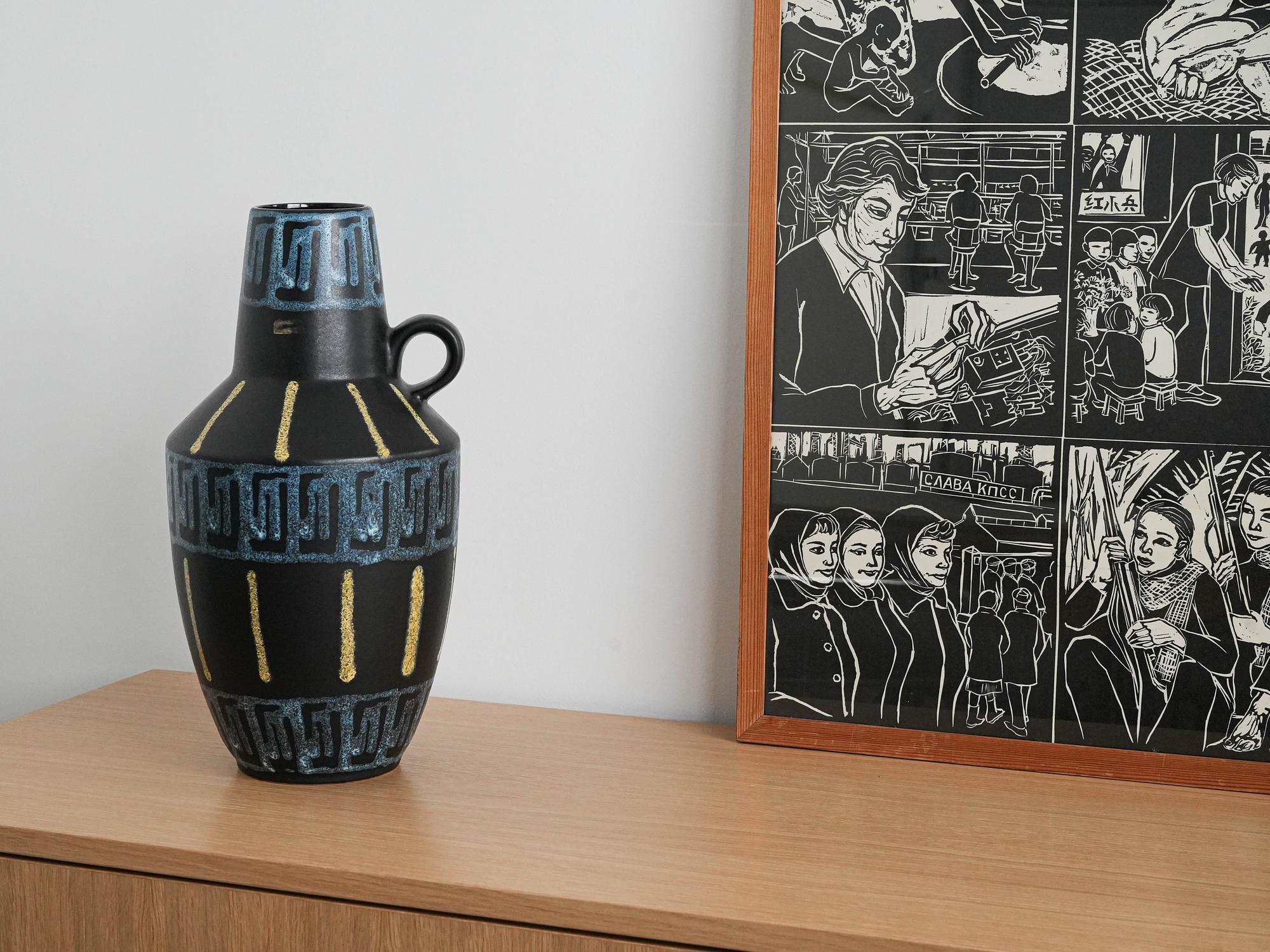 Keramikvase Blau 1