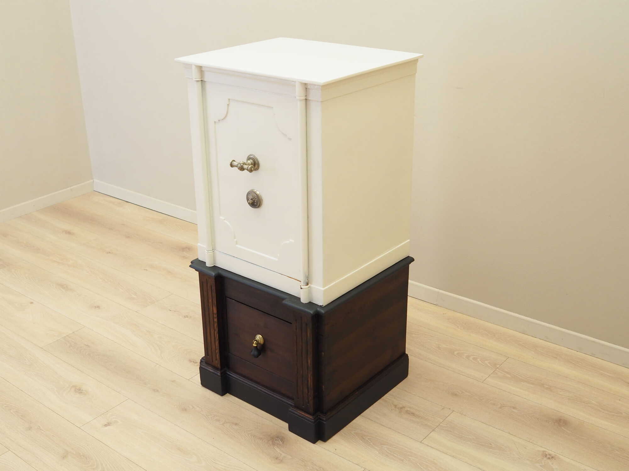 Vintage safe steel wood cream 1950s 5