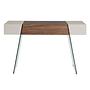 Rectangular console table walnut glass 1