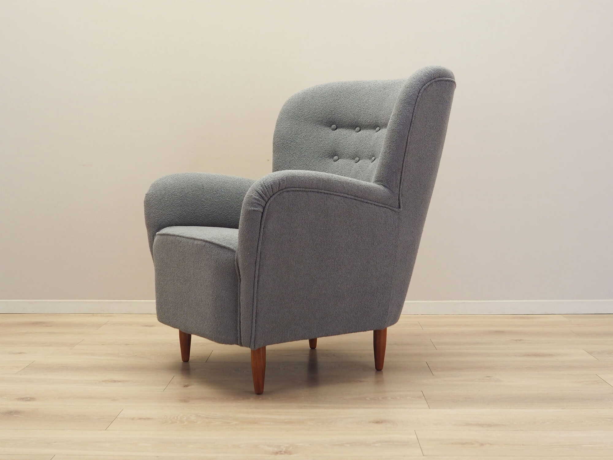 Armchair Textile Wood Grey 3