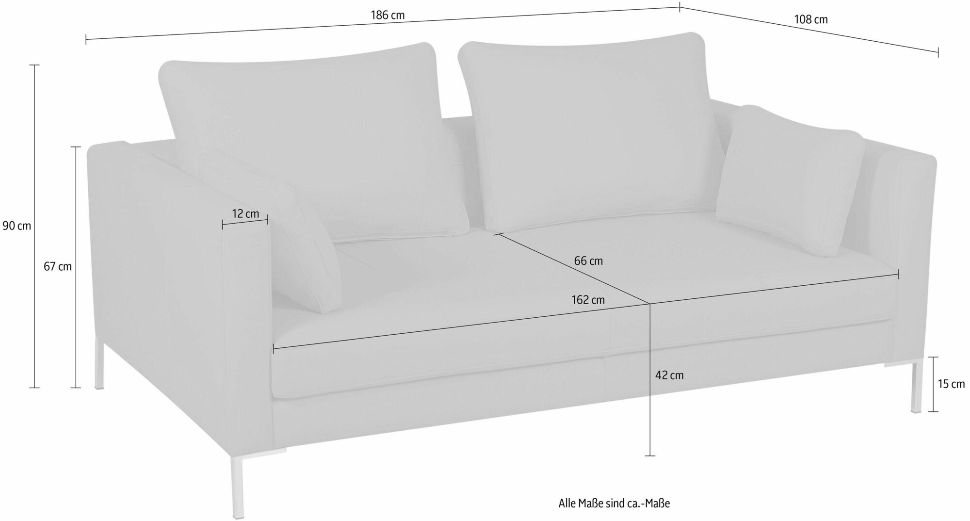 Marinus Sofa 2-Sitzer Samt Metall Grün 1