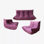 Togo Lounge Set 3-tlg. Textil Aubergine 0