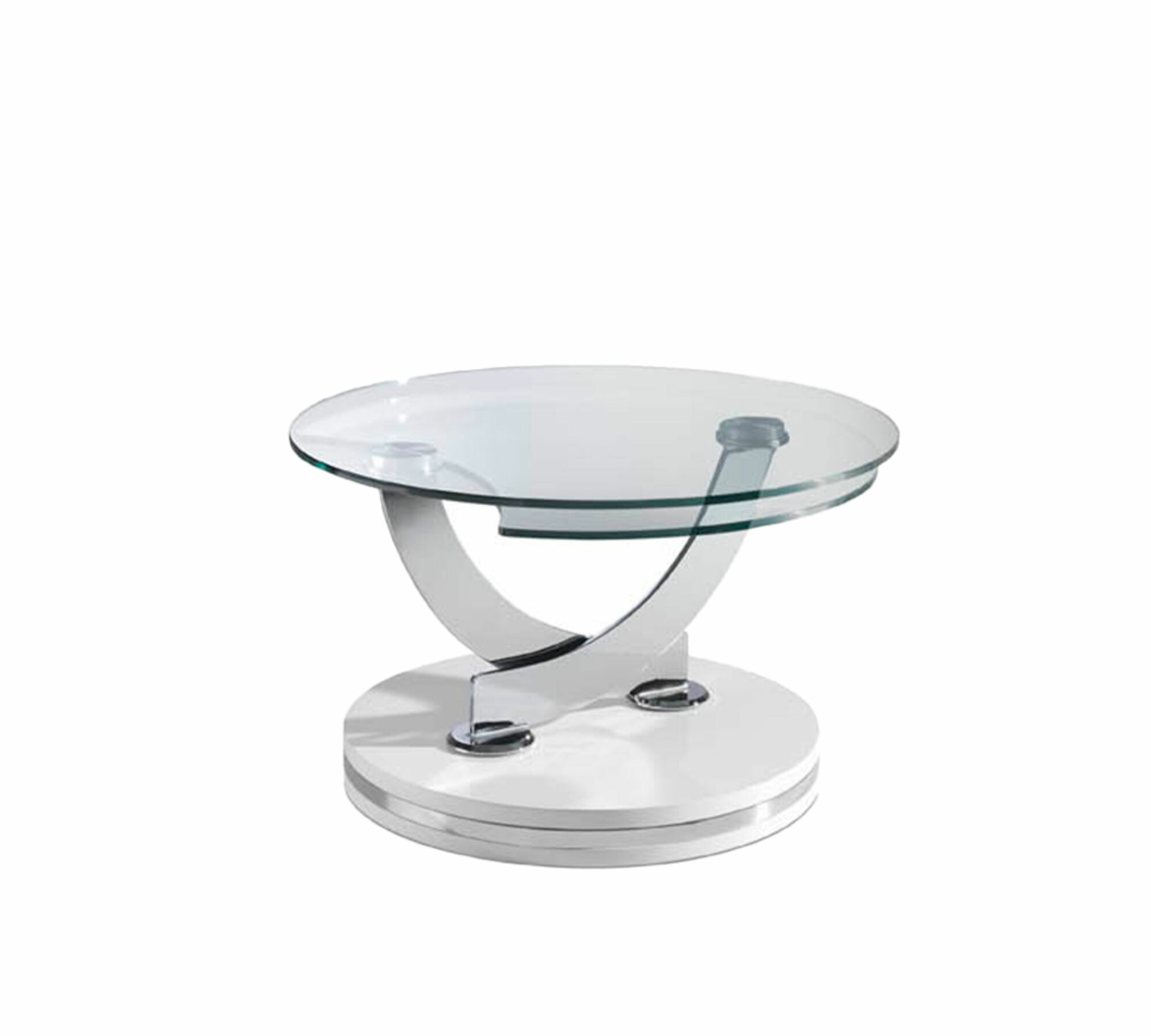 Couchtisch Glas Edlestahl Weiß 1