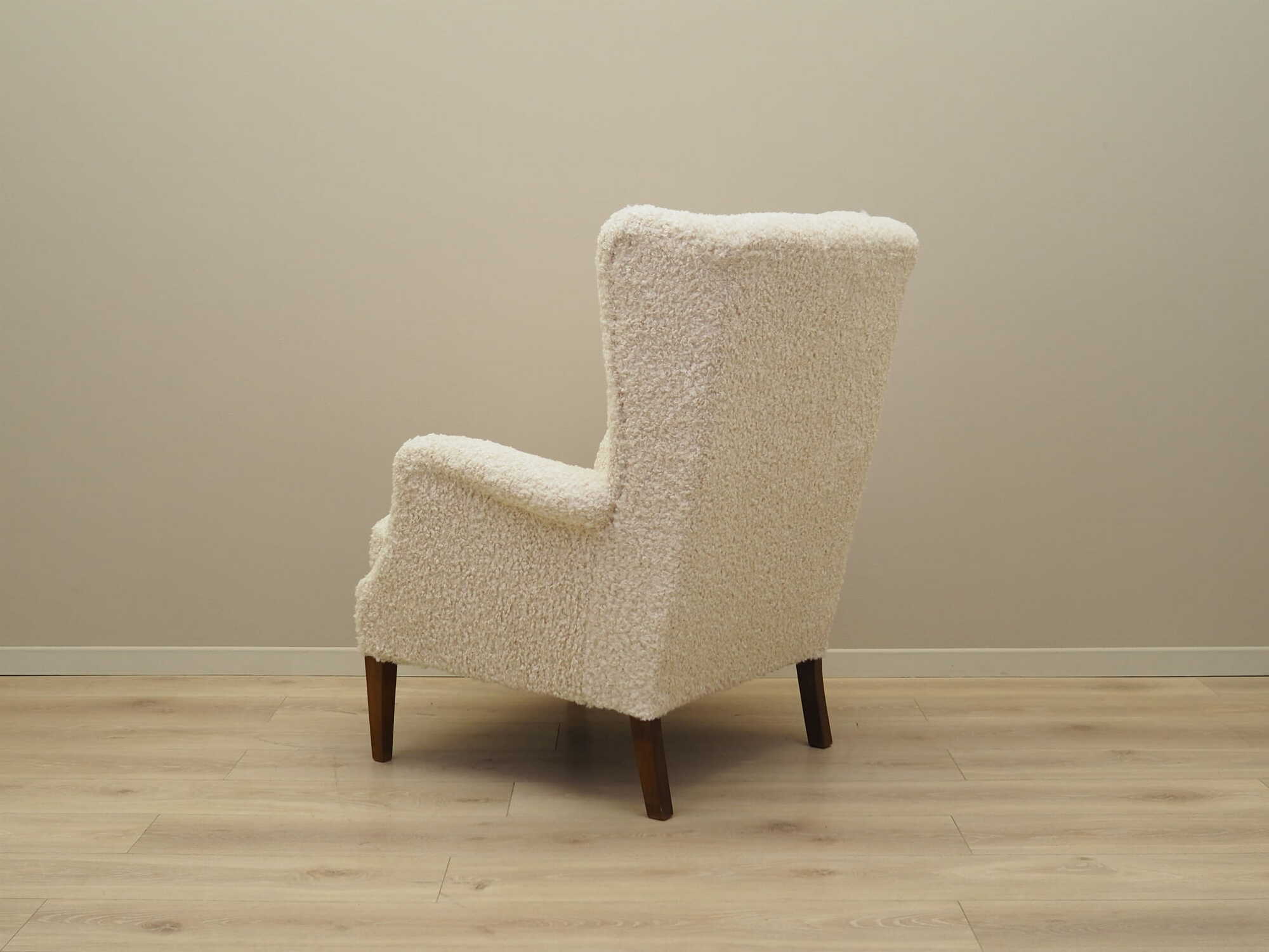 Armchair Textile Wood Cream 1960s 4
