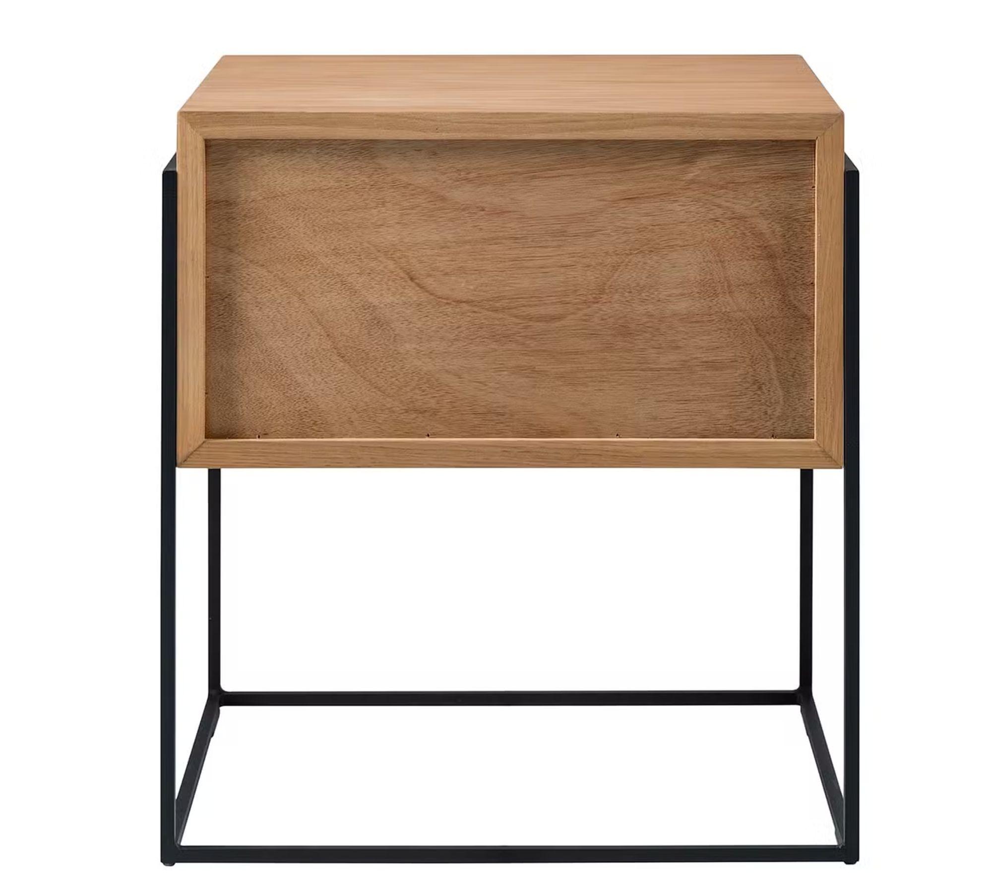 Nachttisch Cubus Echtholzfurnier Eiche / Schwarz 2