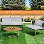 Desha Garten-Loungesessel Polyester Edelstahl Schwarzgrau 2