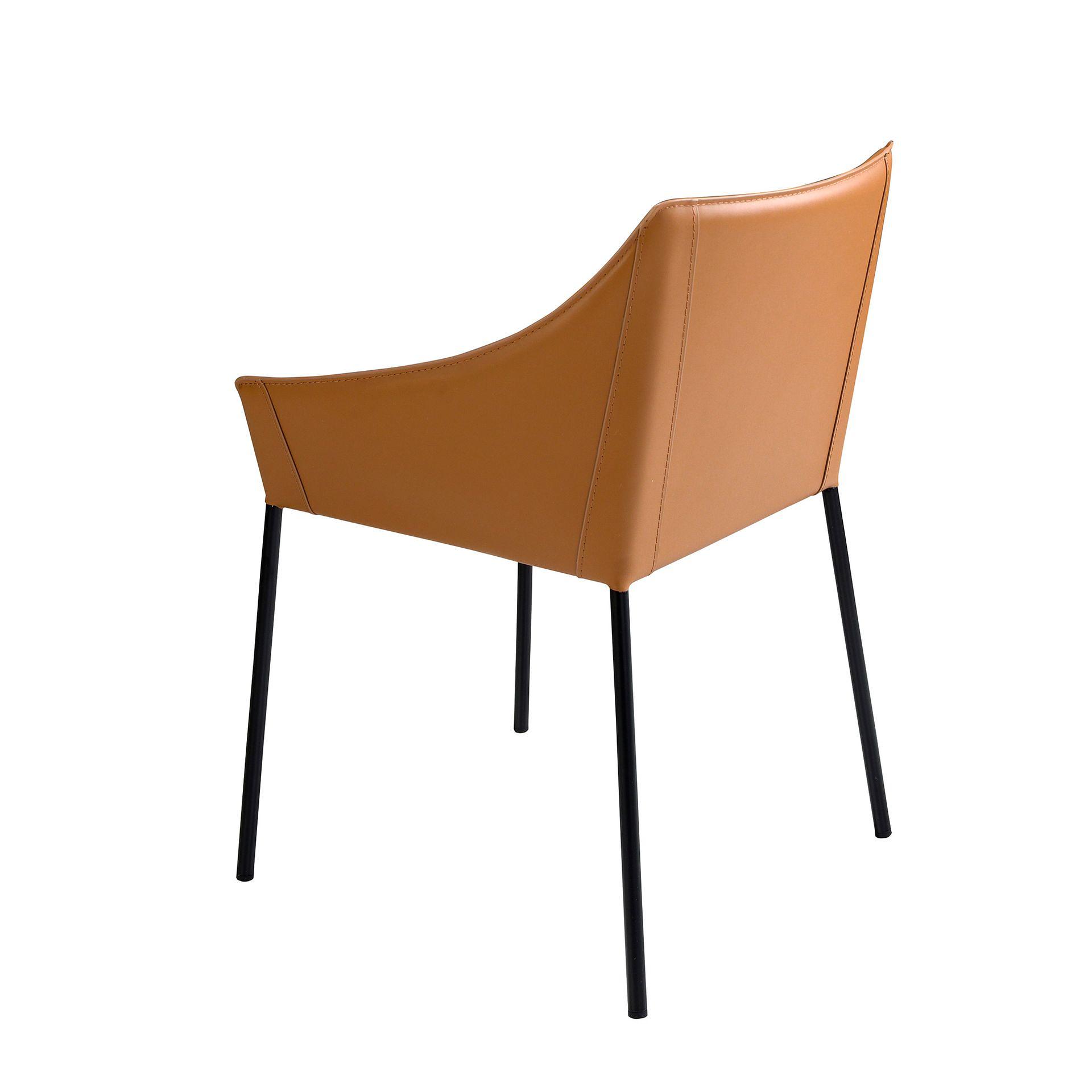 Dining chair synthetic leather brown 6