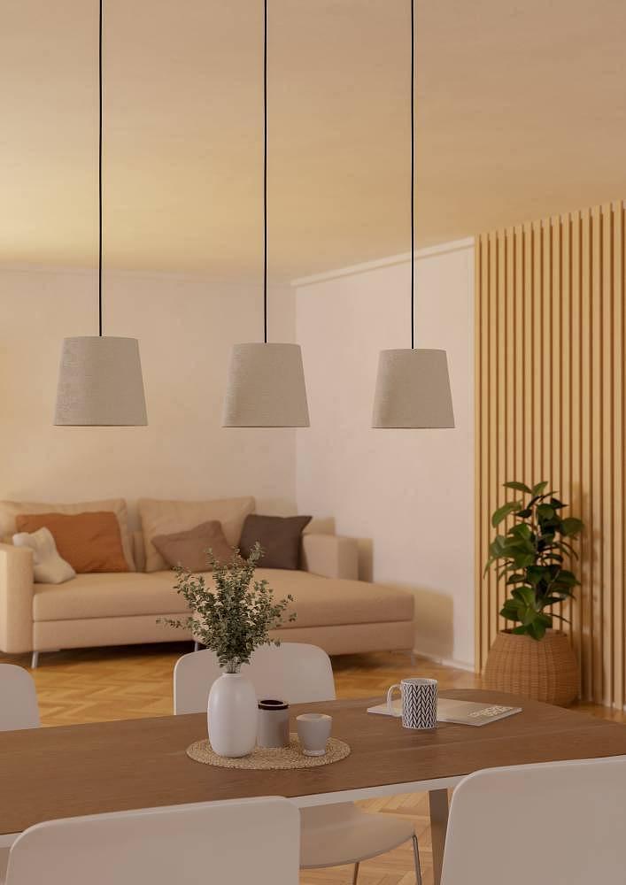 Febres Type C Pendant Lamp Blended Fabric Steel 3-Light 2