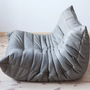 Togo Lounge Set 3 pz. Pelle Madras Grigio cenere 5