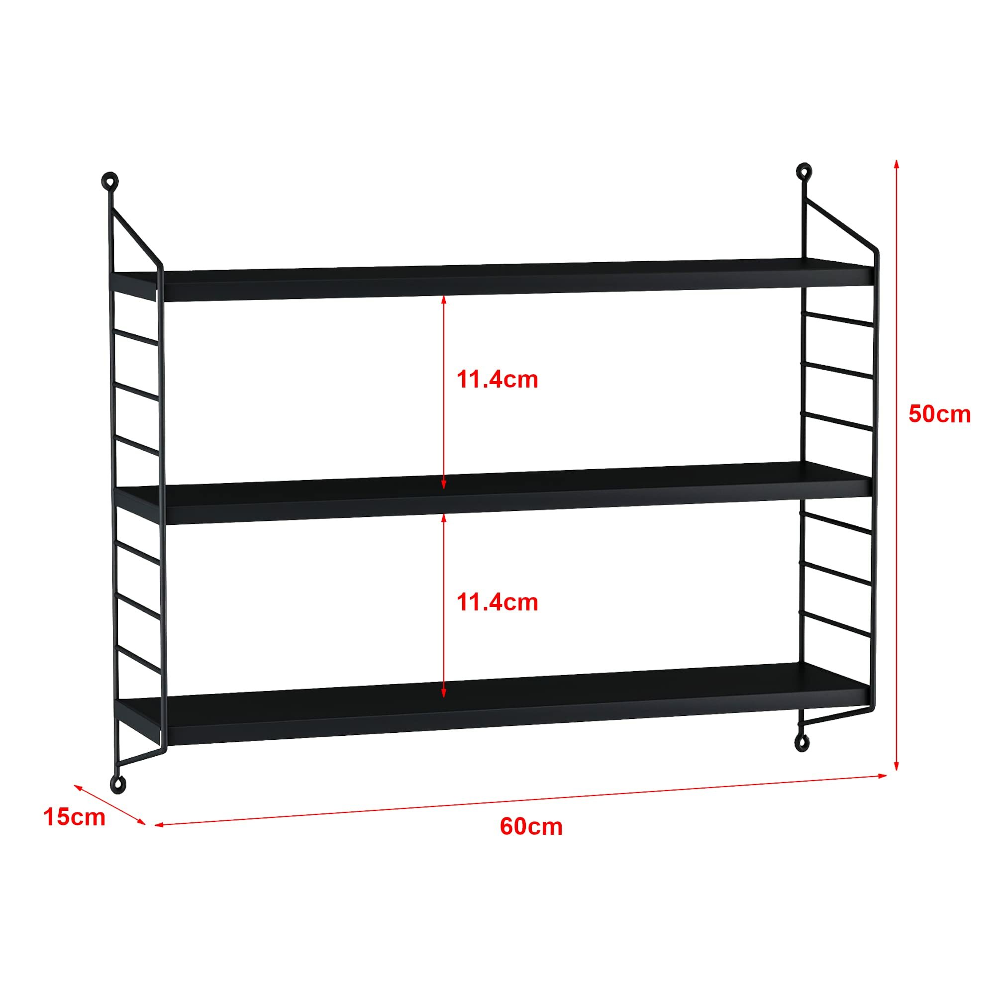Modulares Wandregal Stahl Schwarz 2