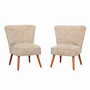 2x Vintage Armchairs Beech wood Textile Beige 1970s 0