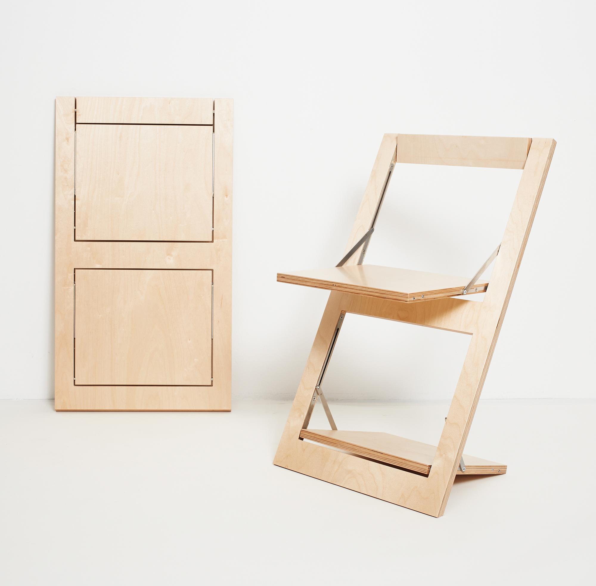 Fläpps Folding Chair Natural Birch Clear Lacquered 0
