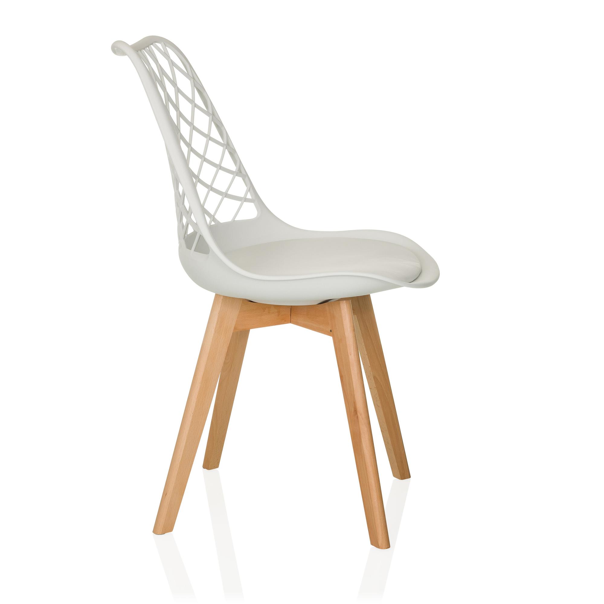 Visitor chair / Shell chair SCANDI HOL Plastic white hjh LIVING 5