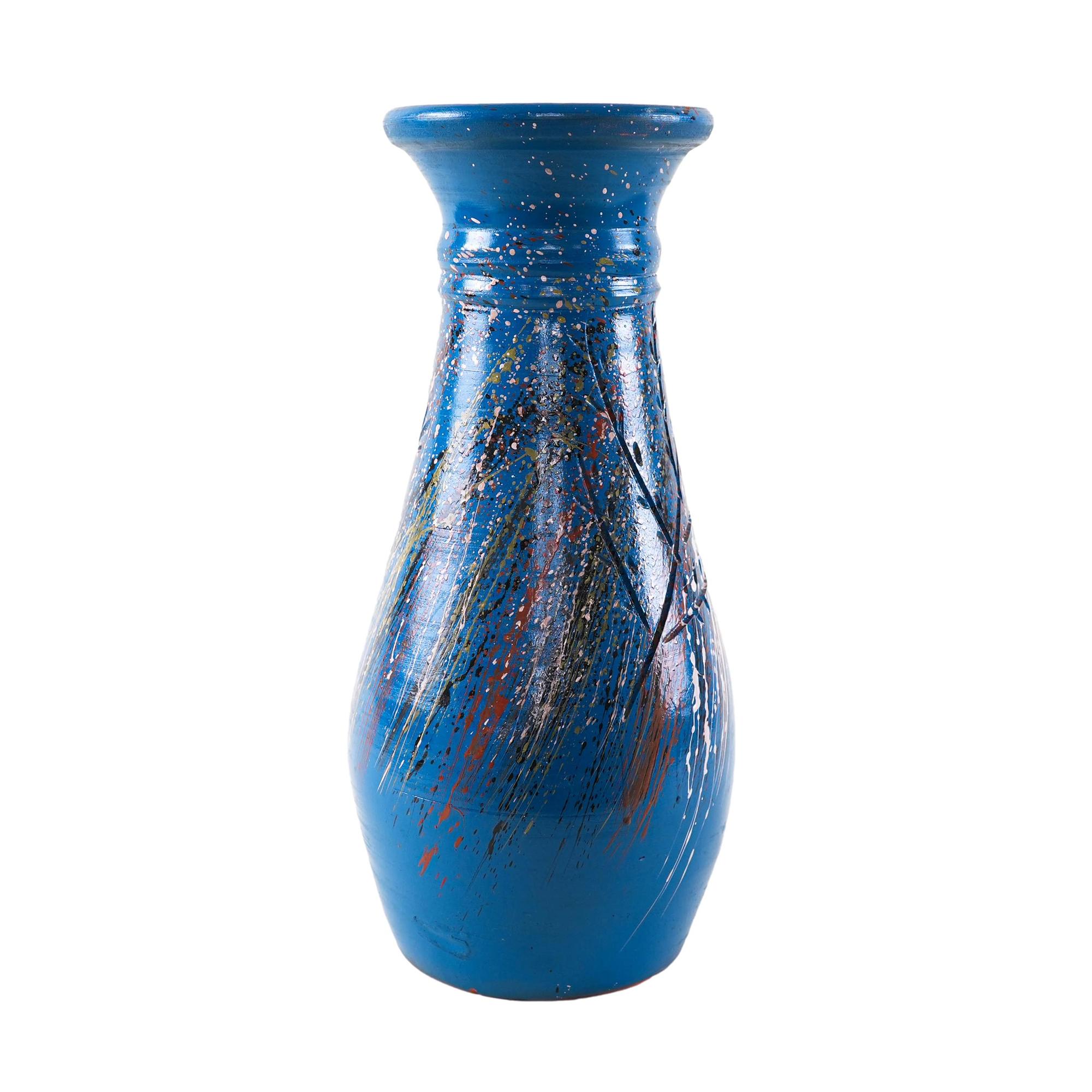Keramikvase Blau 1970er Jahre 0