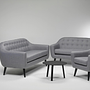 Ritchie Sofa 2-Sitzer Chesterfield-Stil Pearl Grey 1