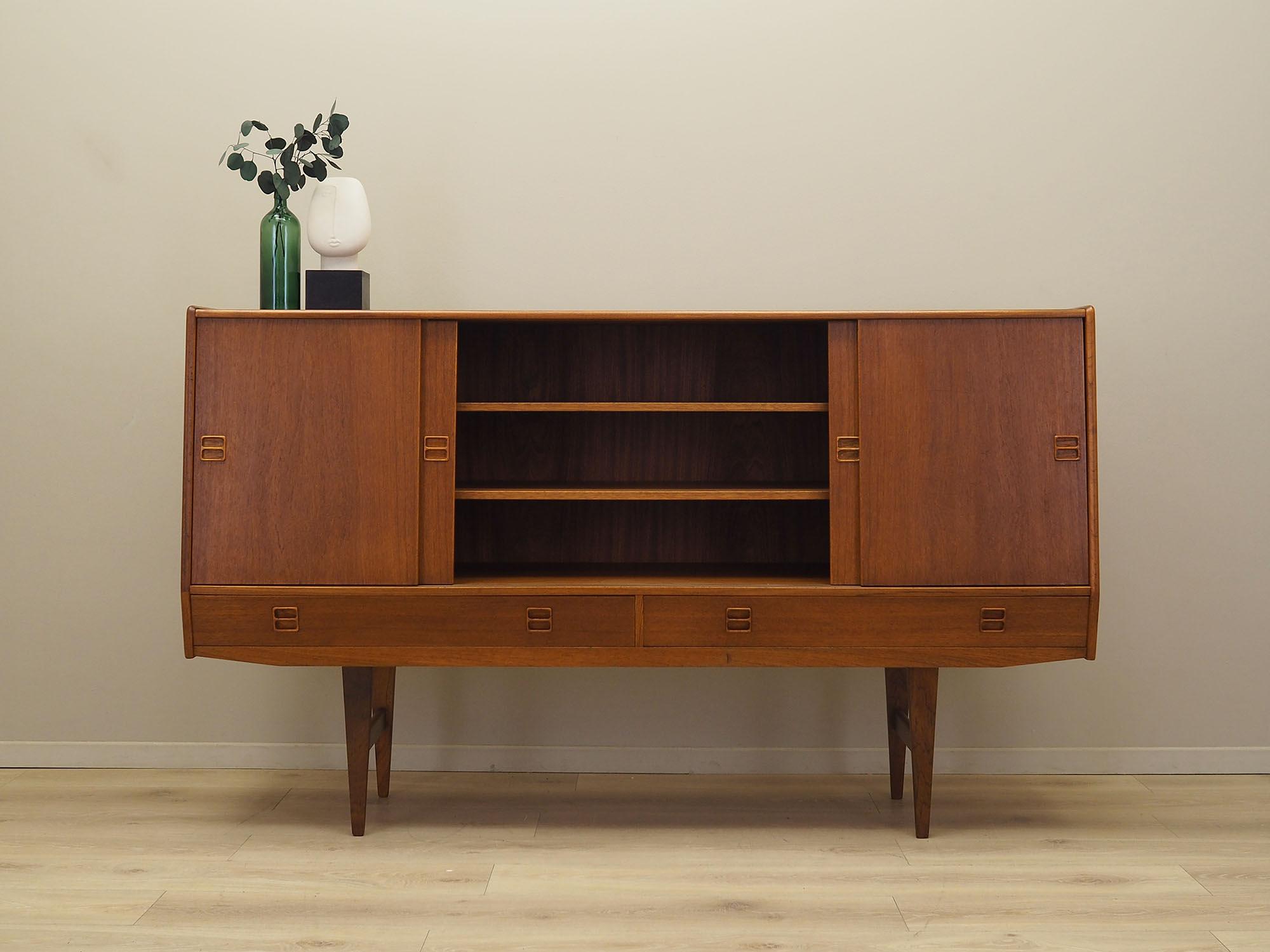 Highboard Teak wood 1960s 3