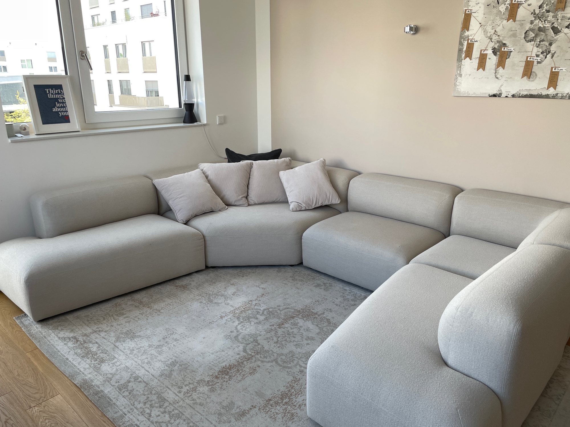 Angle Sofa 5-tlg. Textil Beige 4