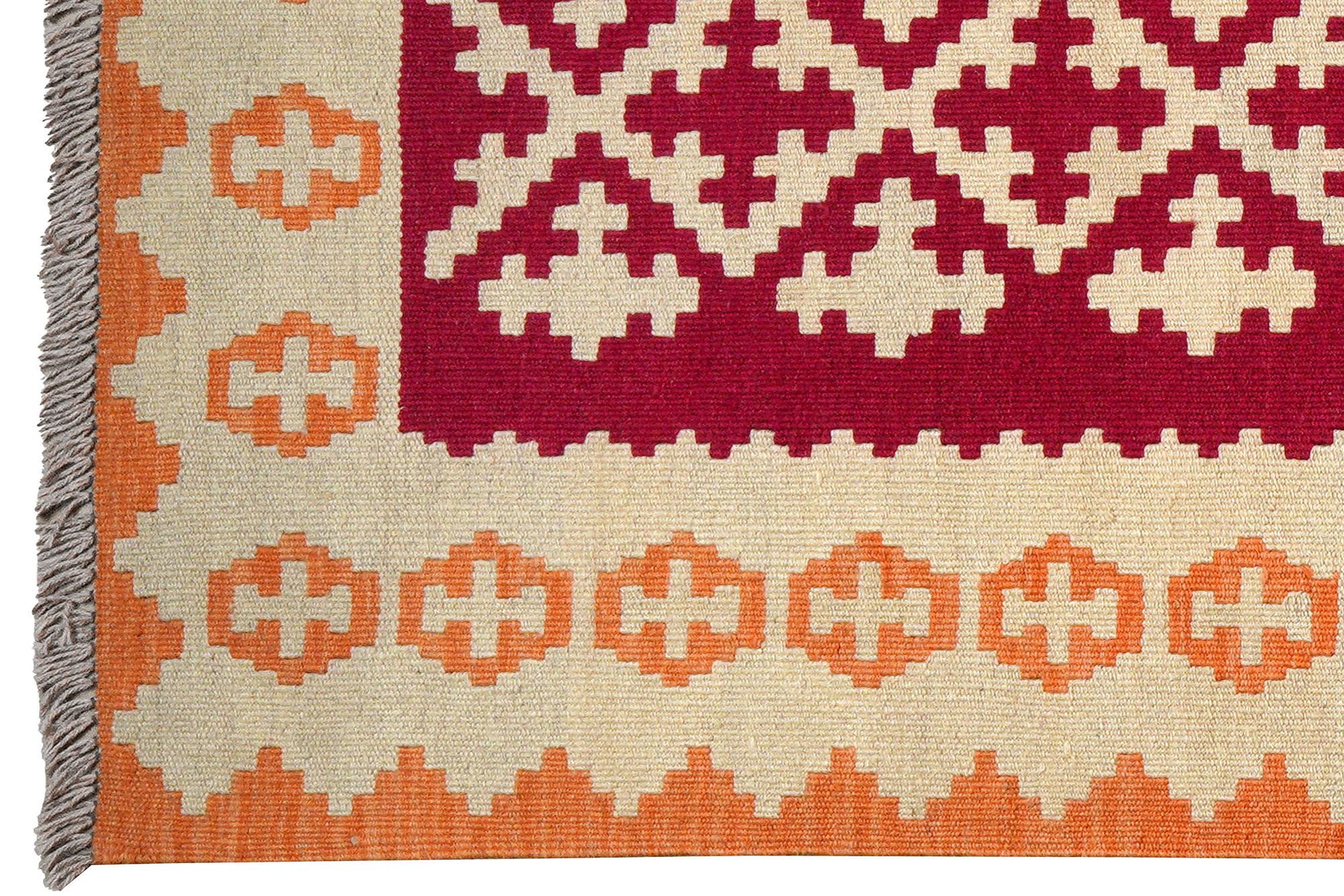 Kelim Gashgai Carpet Wool Red 1