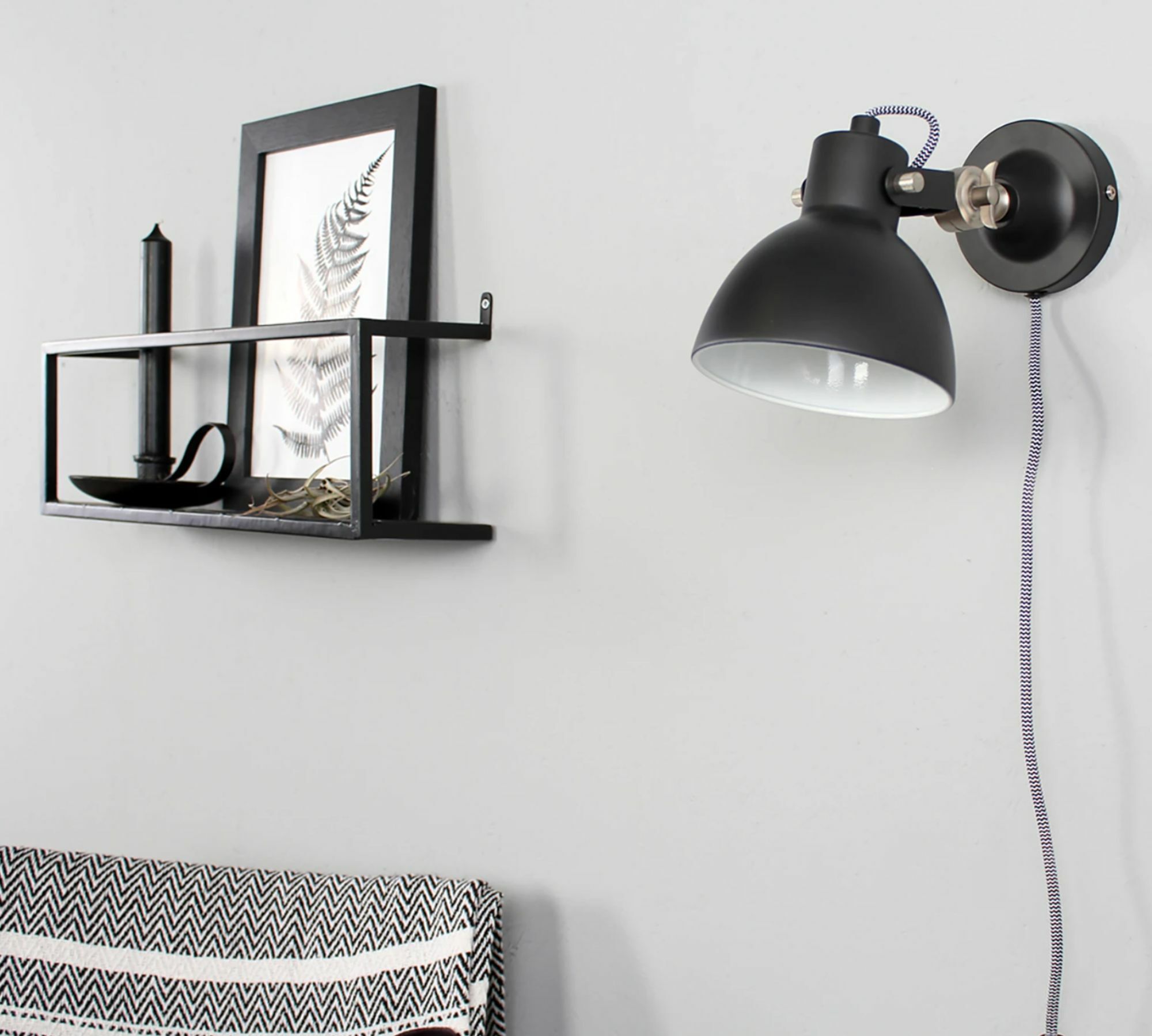 Wall light Mexlite V Steel 1-light Black 3