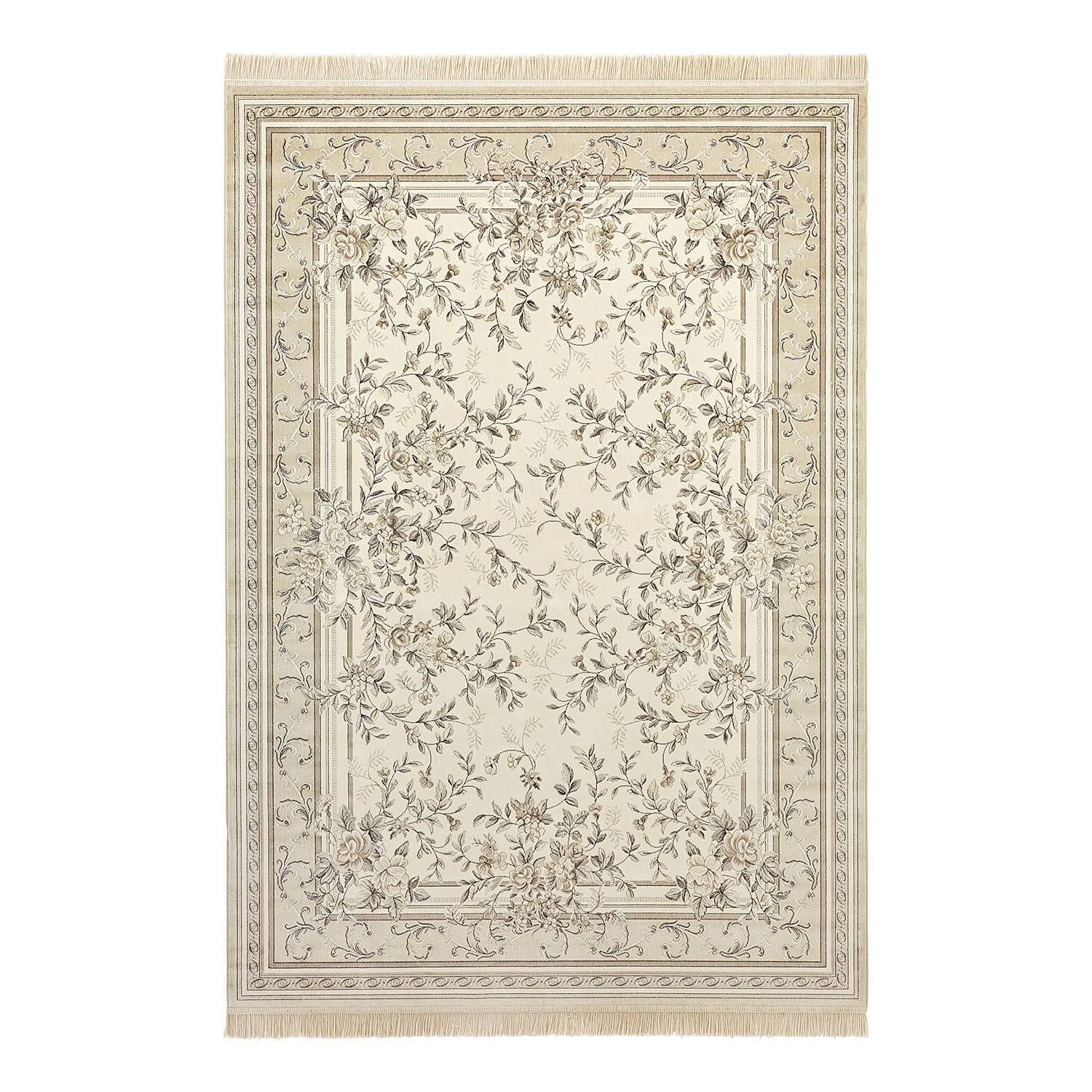 Antik Flowers Kurzflorteppich Baumwolle Beige 95 x 140 cm 2