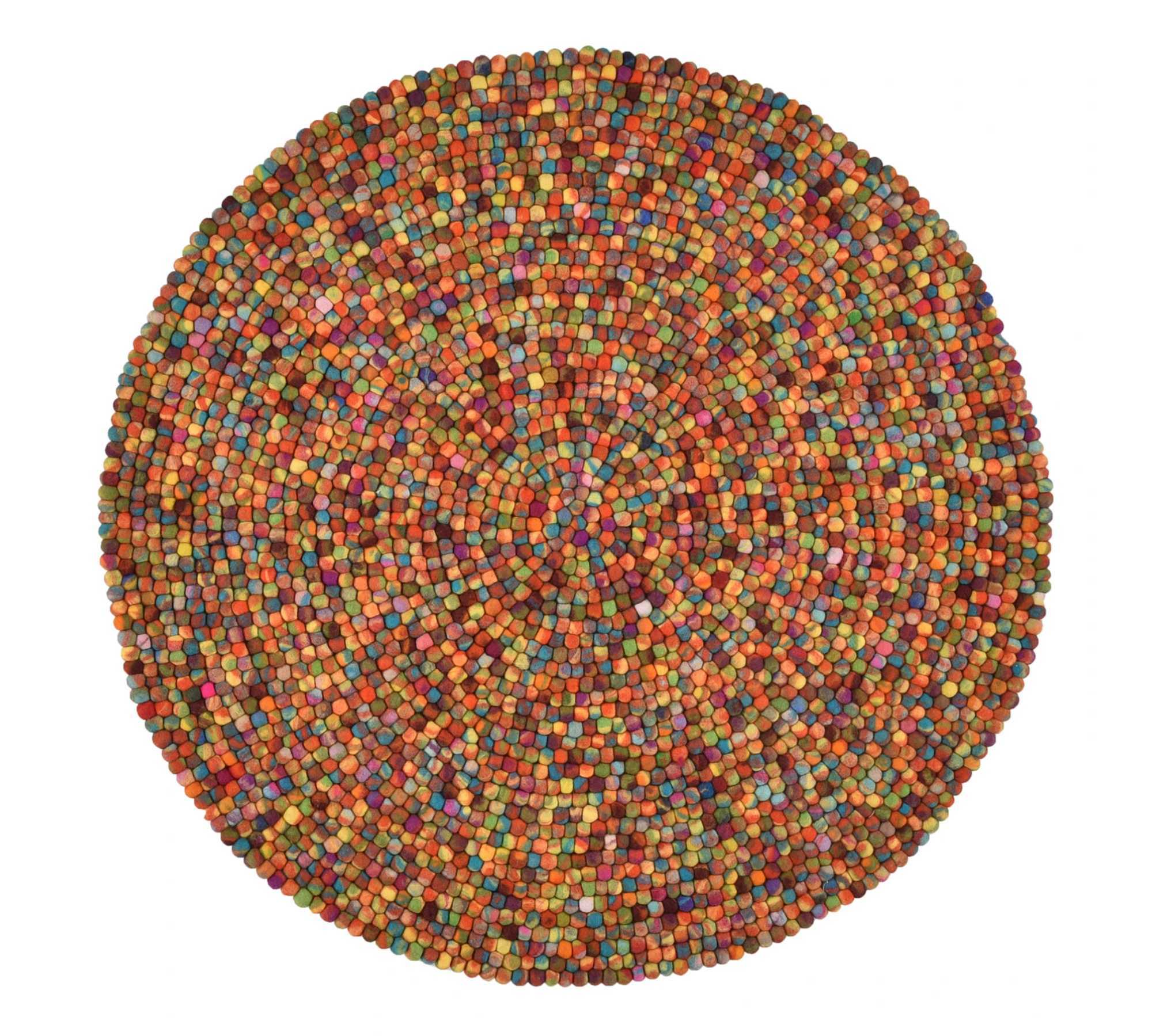 Runder Wollteppich Schurwolle Multicolor ⌀ 34cm 0