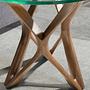 Round side table Walnut veneer Glass 4