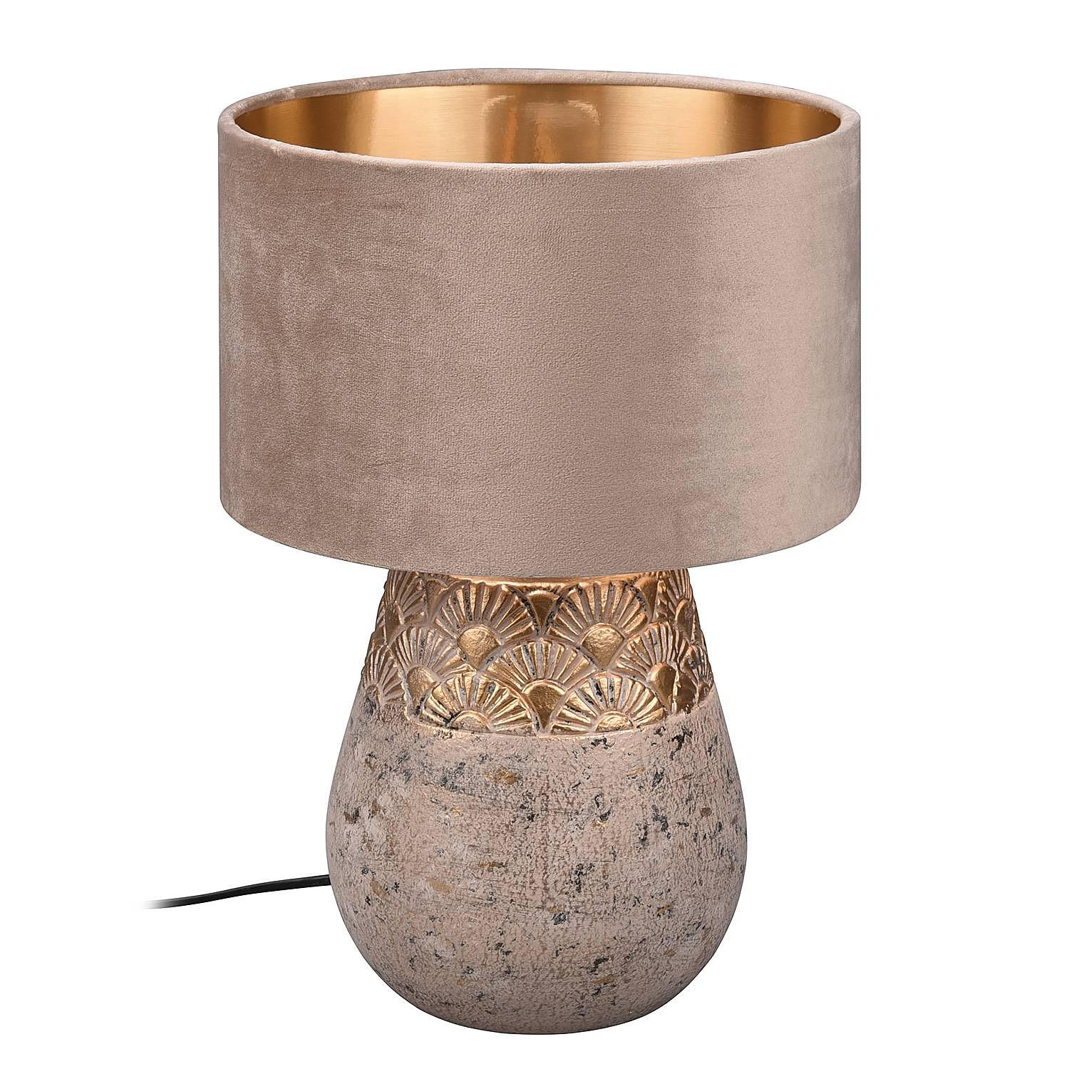 Table lamp Kiran 1-light velvet ceramic grey 3