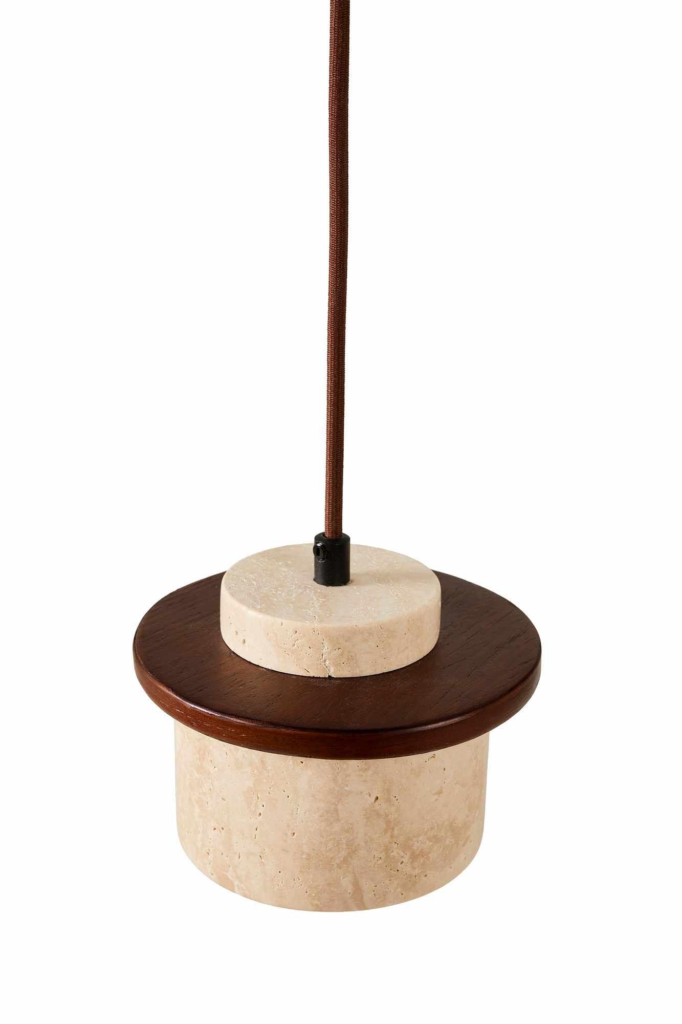Duck Pendant Light Walnut Wood Travertine Brown 6