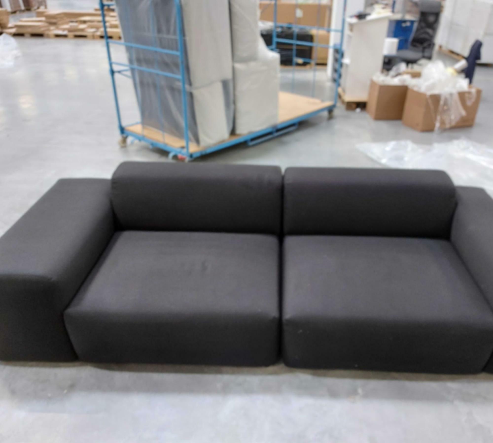 Pyllow 2-Sitzer Sofa Feingewebe Schwarz 4