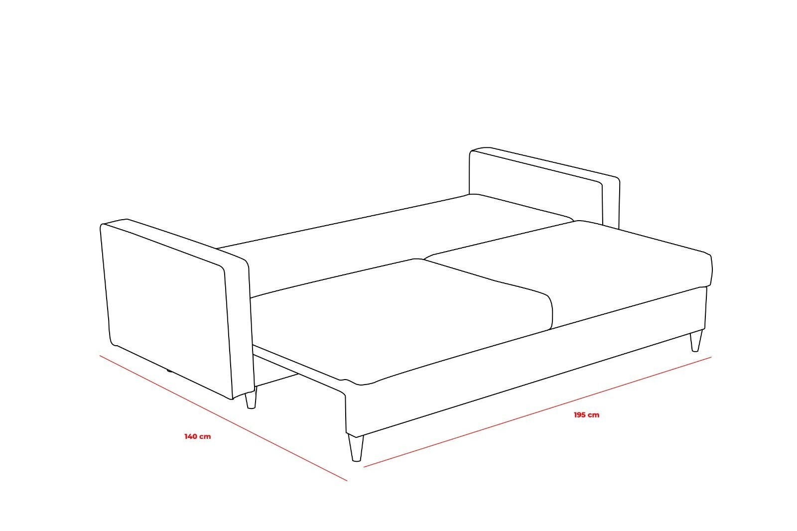 Schlafsofa 3-Sitzer Textil Anthrazit 9