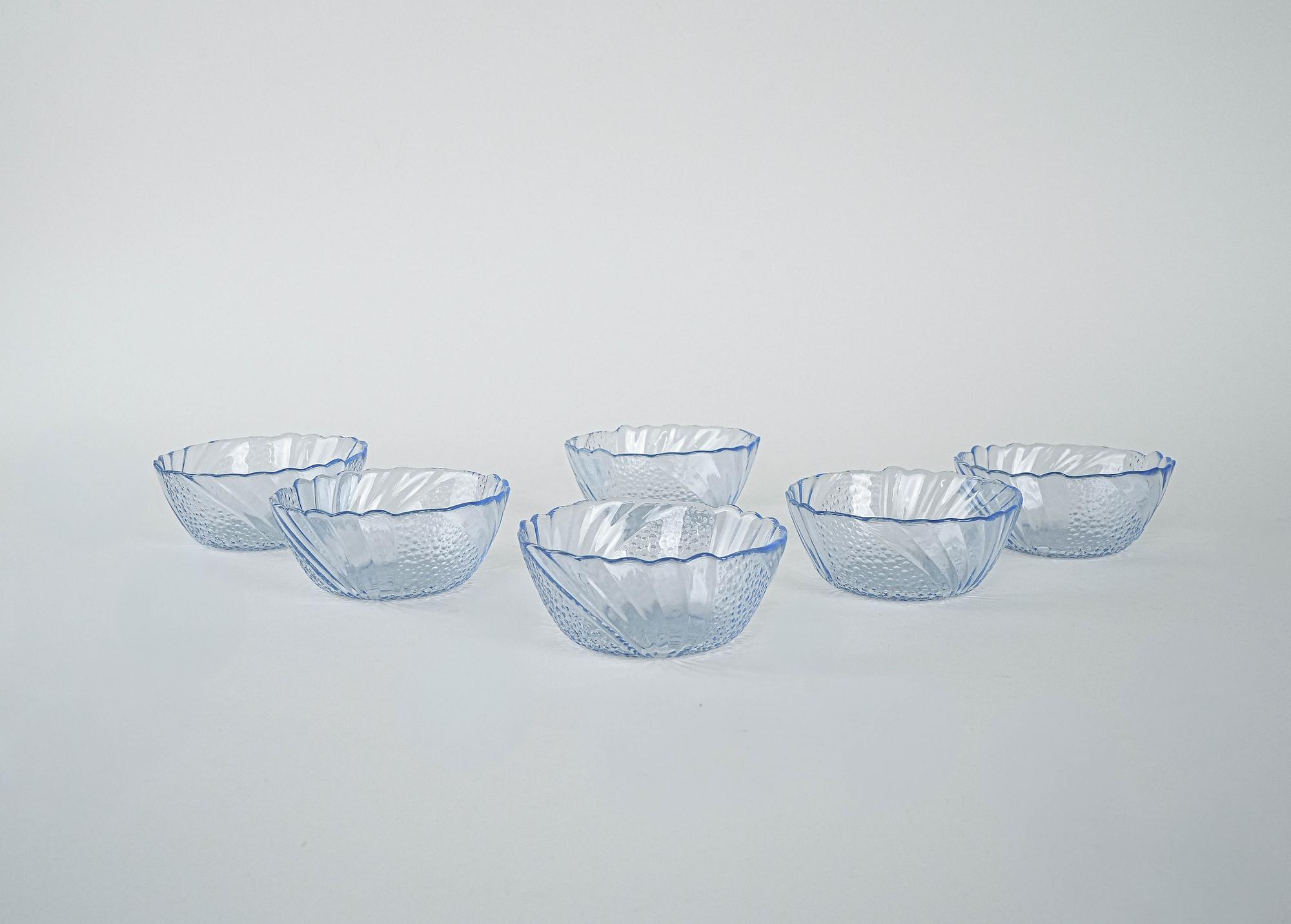 Glass bowl set Transparent 1970s 2