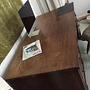 Vintage Schreibtisch Holz Glas Braun 3