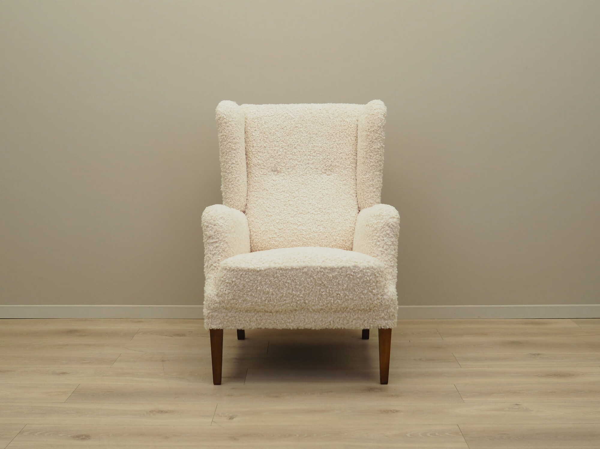 Armchair Textile Wood Cream 1960s 1