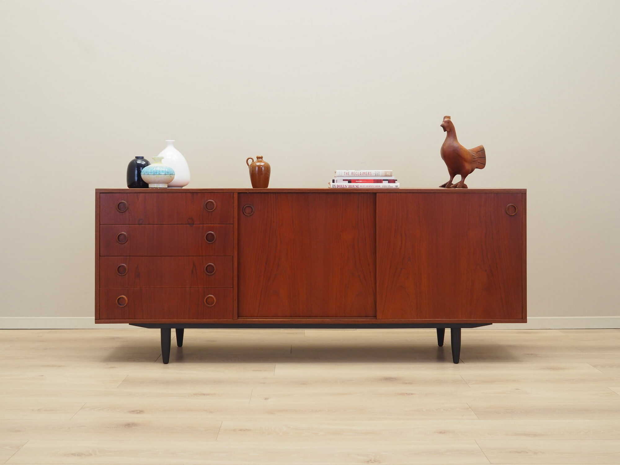 Vintage Sideboard Teakholz Braun 1970er Jahre 1